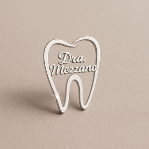 Dentist brooch for dental doctors – shiny tooth lapel pin with elegant finish