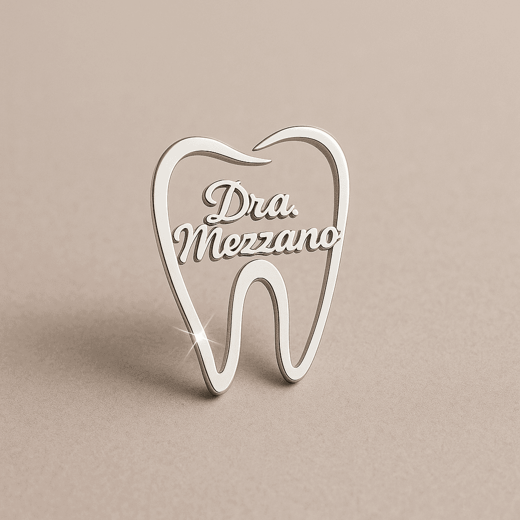 Dentist brooch for dental doctors – shiny tooth lapel pin with elegant finish