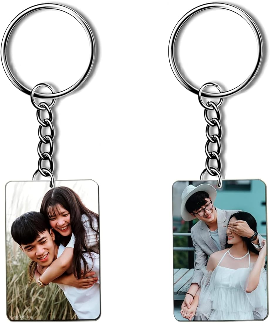 2 Photo Keychain MDF Wooden (Pack Of 2) Car, Bike, Home keyring