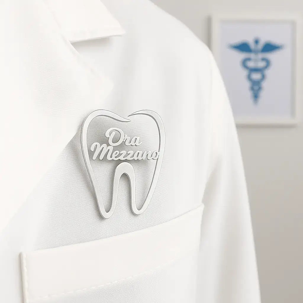 Dentist Brooch – Tooth Shape Lapel Pin for Dental Doctors & Students