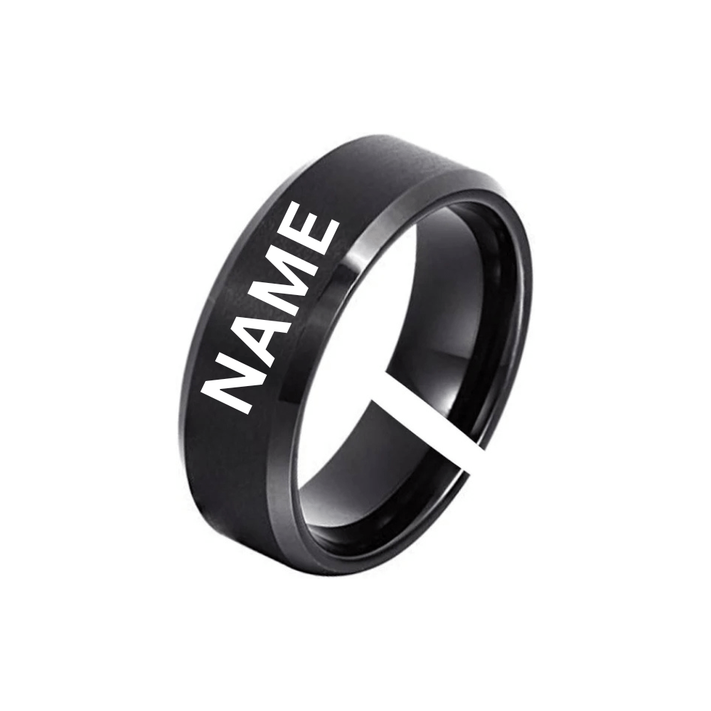 Custom Black Name Ring Adjustable Size Ring For Men