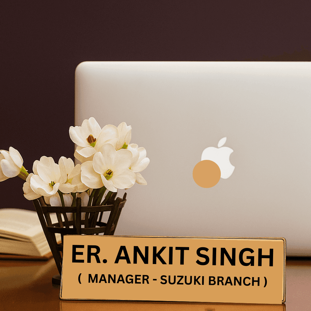 Personalized desk name plate for Er. Ankit Singh with a modern design and elegant display