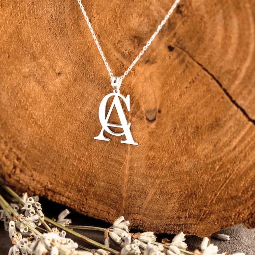 Custom 2 Alphabets Necklace Small Letter initial