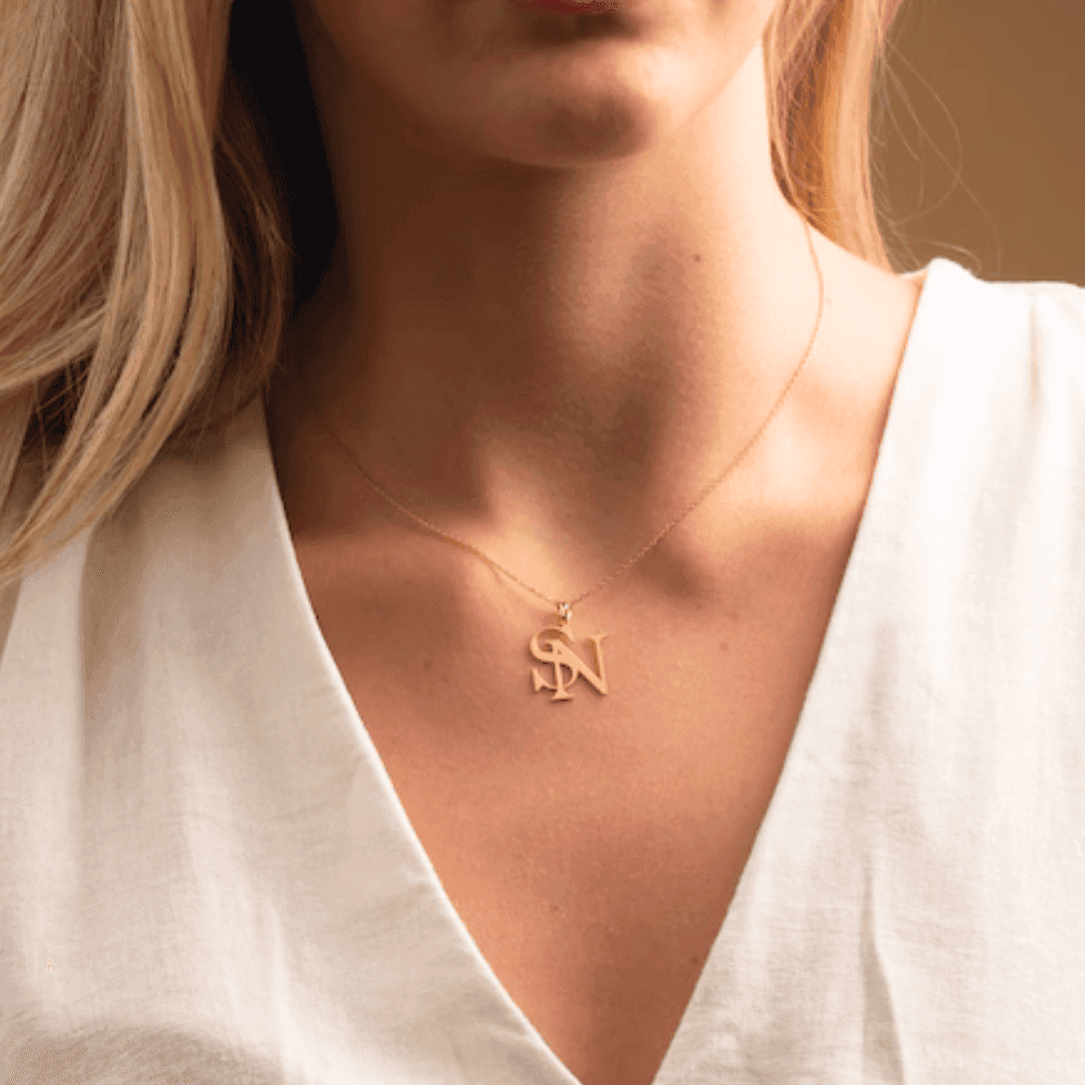 Custom 2 Alphabets Necklace Small Letter initial
