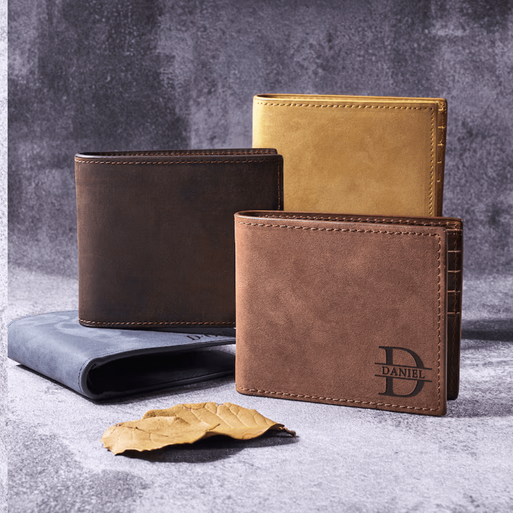 Leather Name Wallet for Men
