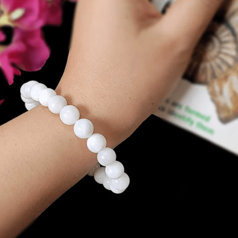 White Beads Evil Eye Bracelet