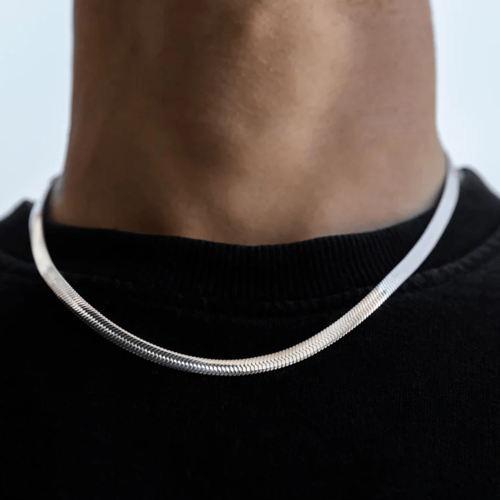 Snake Necklace Silver Plated For Men