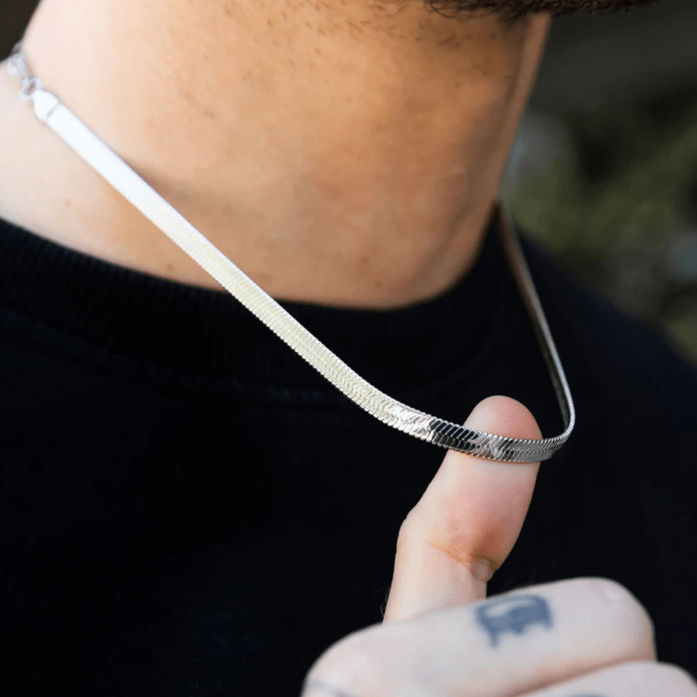 Snake Necklace Silver Plated For Men