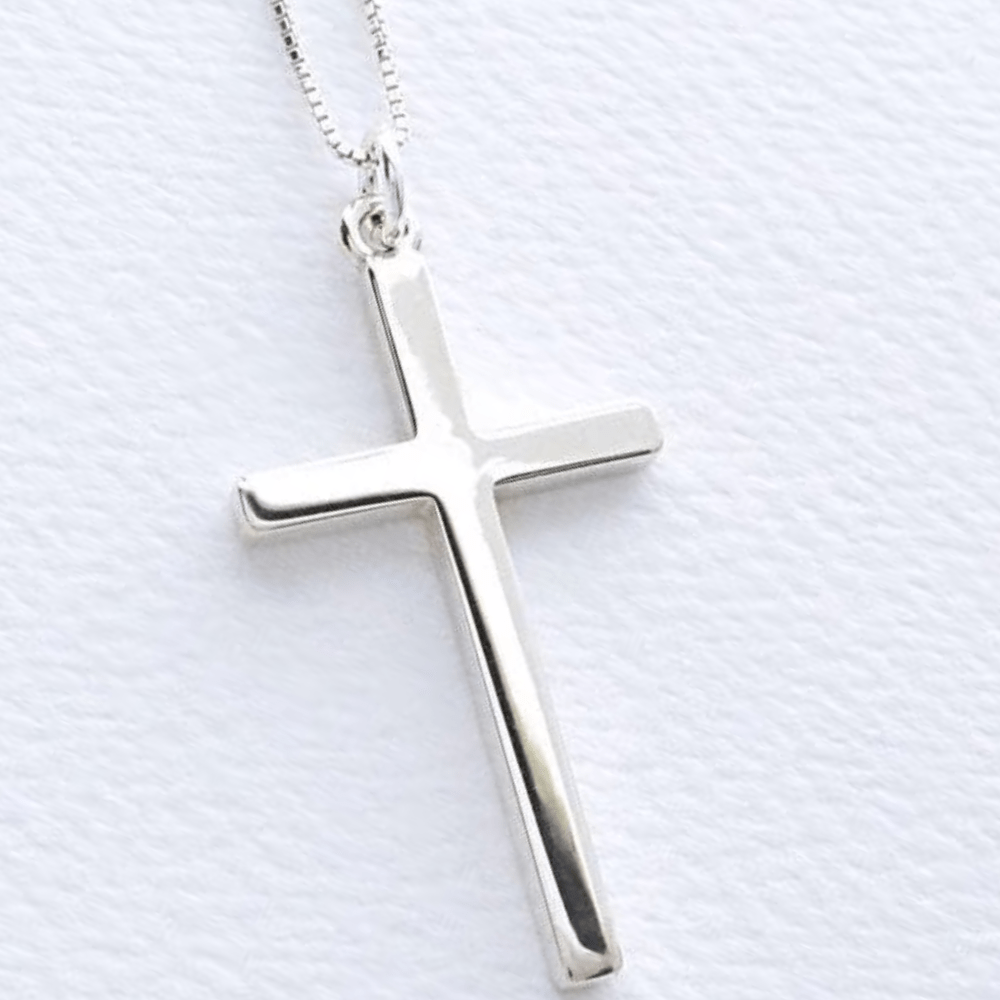 Blessed Holy Cross Pendant with Link Chain Jewellery Silver plated