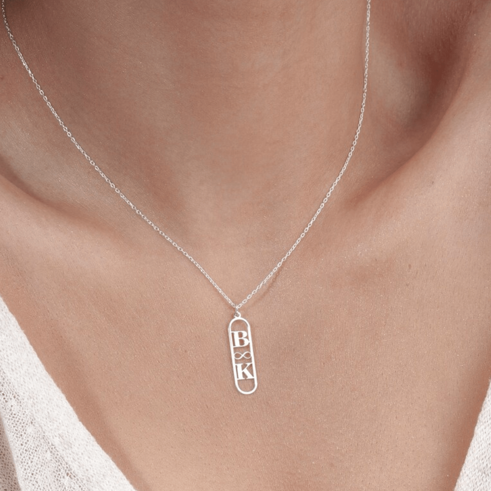 Custom 2 Alphabet Necklace Small Letter initial