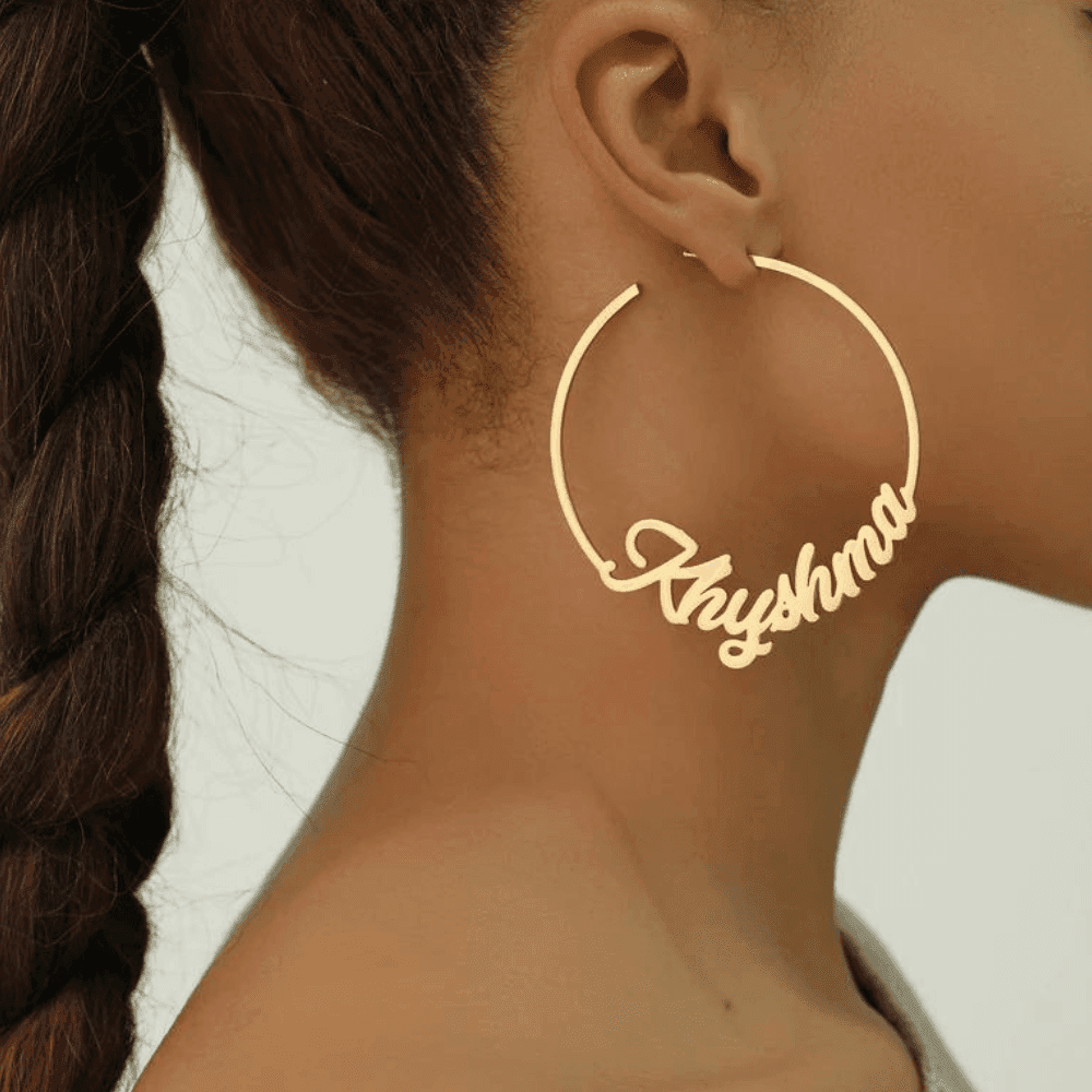 Big Size Earring Set With Custom Names