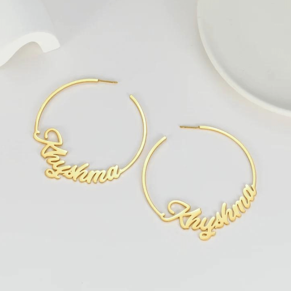Big Size Earring Set With Custom Names