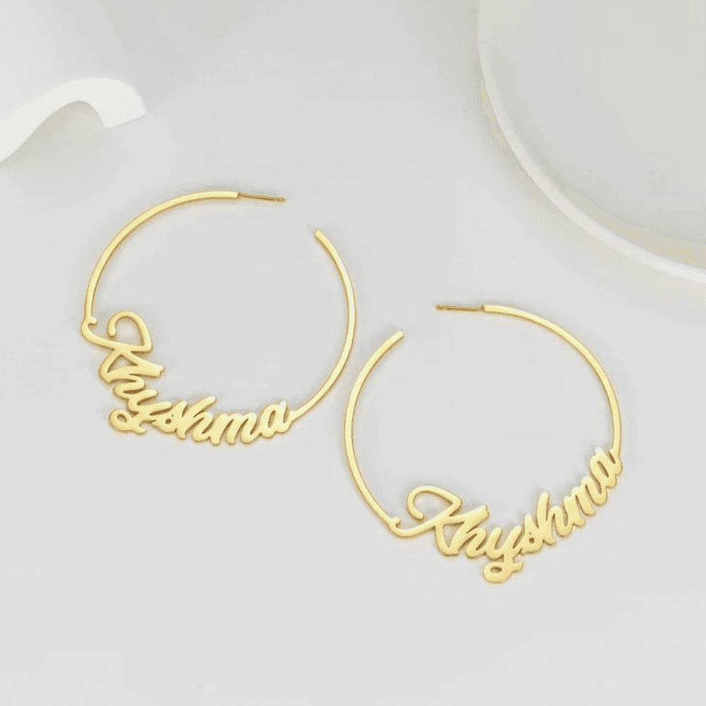 Big Size Earring Set With Custom Names