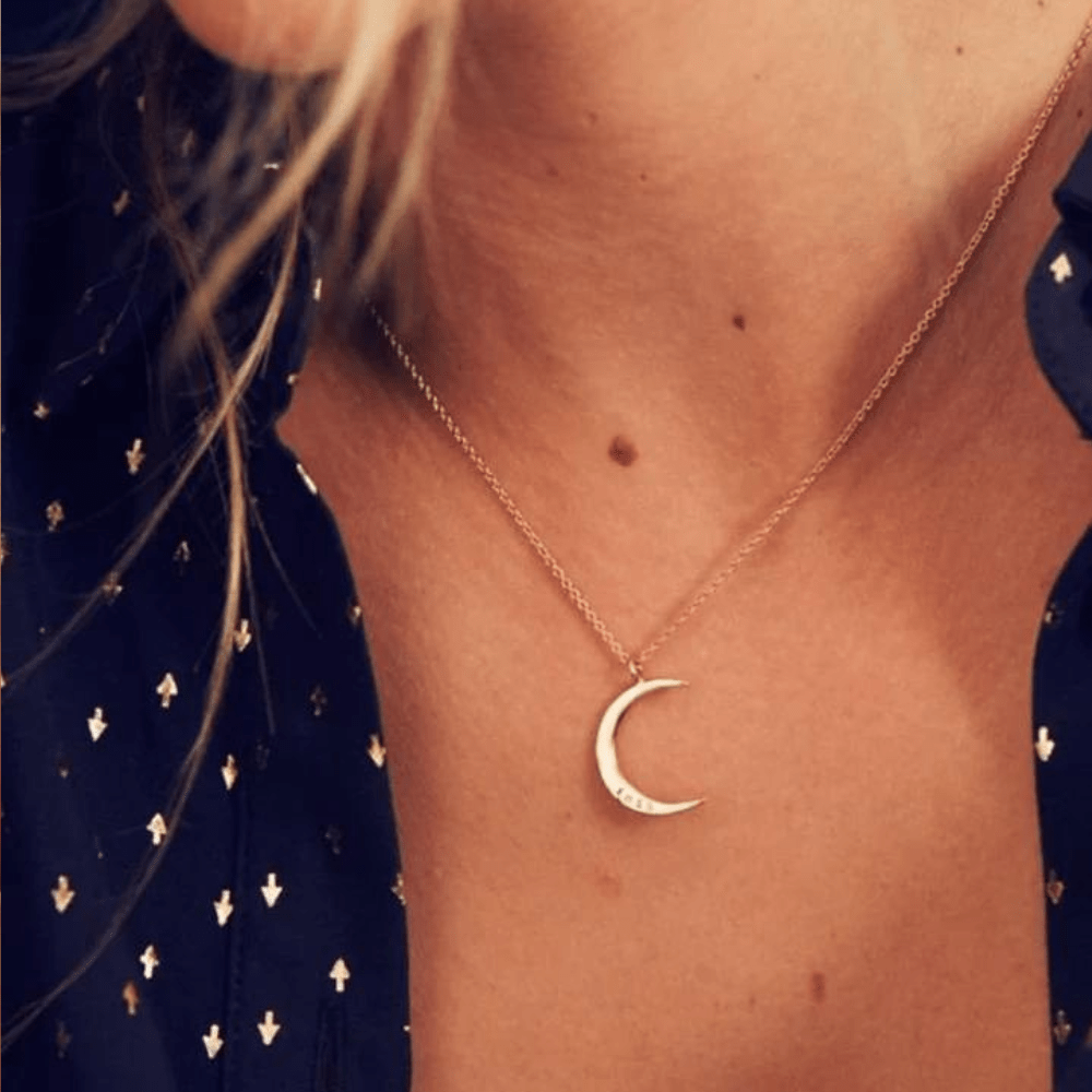 Half moon name necklace (Gold Or Silver plated)