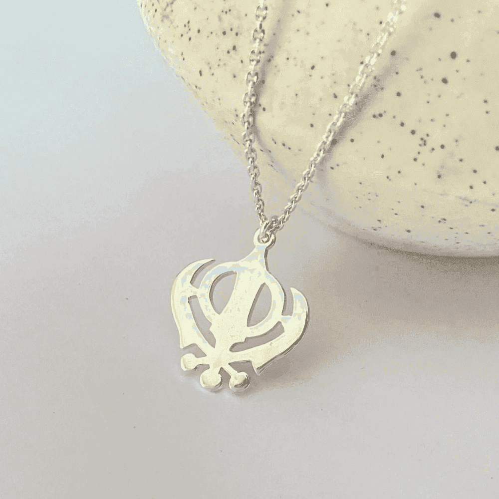 Khanda Necklace Pendant (Silver Plated)