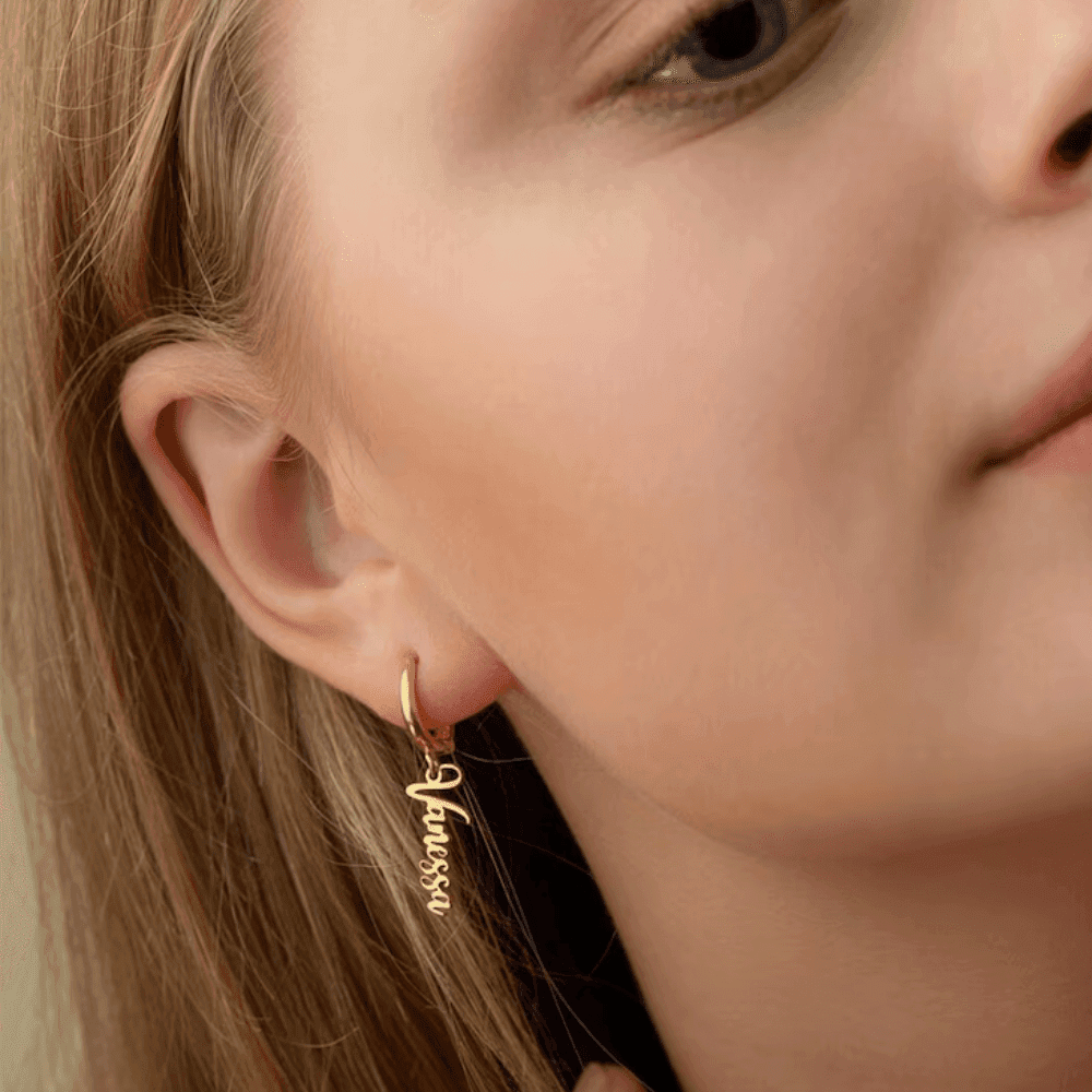 Small Earring Set With Custom Names