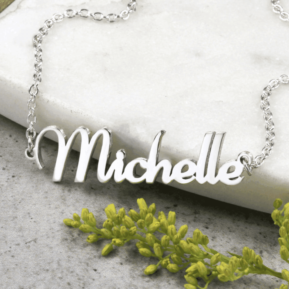 Custom Name Necklace Pure silver 925 with silver chain