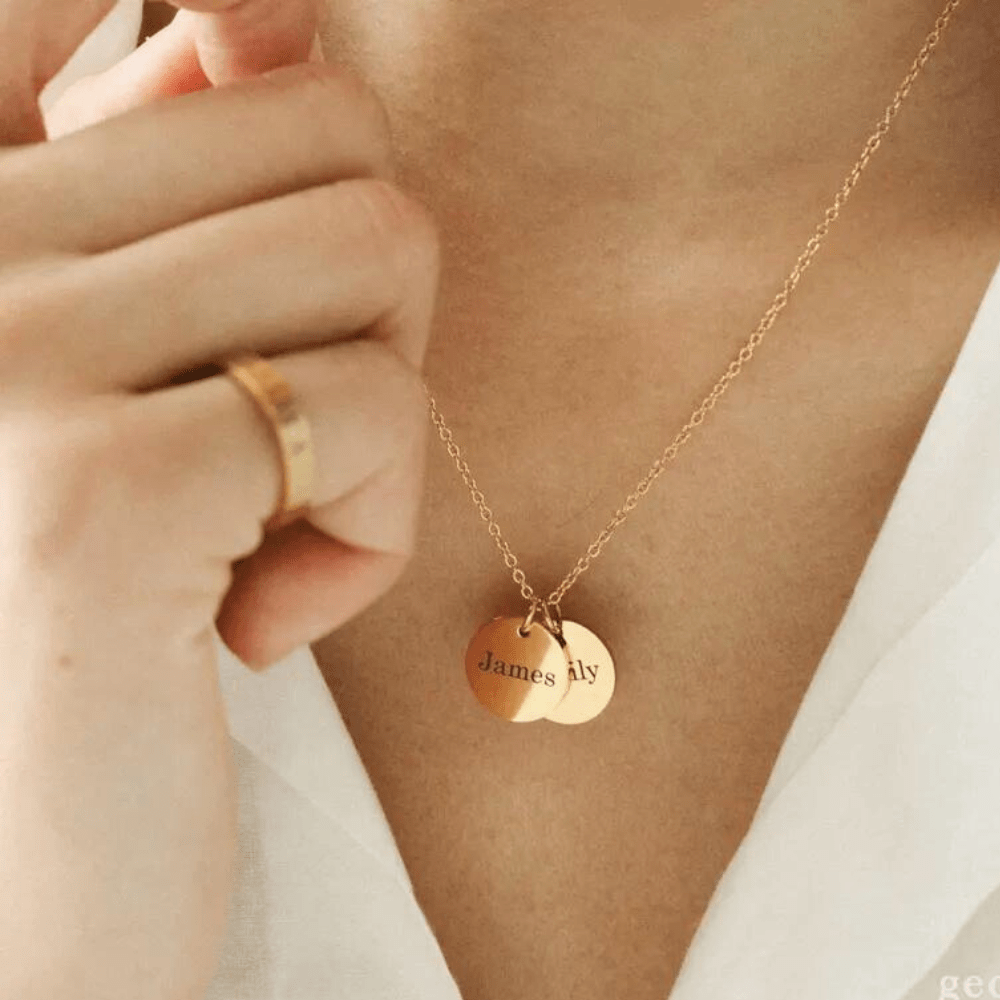 Personalized Jewelry Gift For Her Necklace For Mom Initial Necklace Mother Necklace Charm Necklace Back to College Gift round small Monogram Necklace