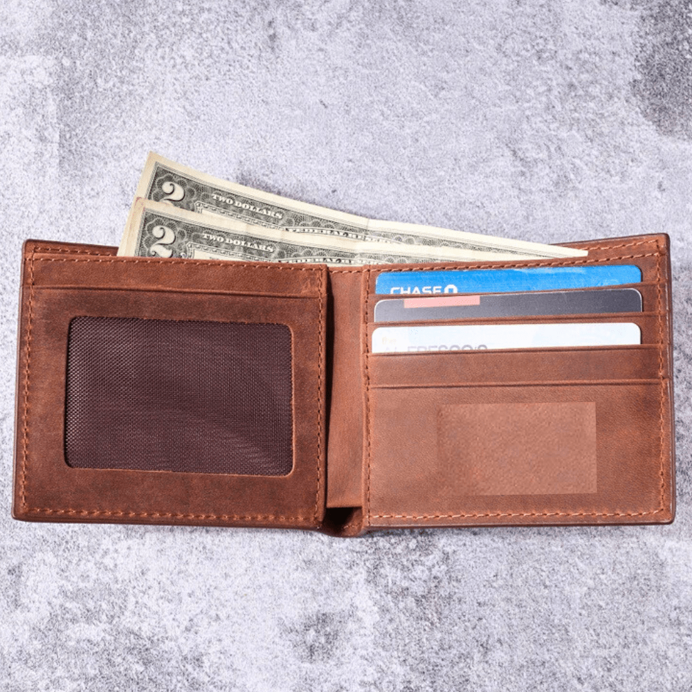 Leather Name Wallet for Men