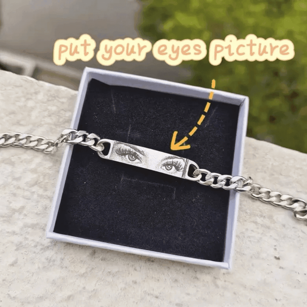 Photo bracelet with photo engraved Ankx gift Silver plated