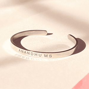 Ankx.in Personalized Silver Cuff Bracelet with Engraved Name in a stylish combo pack