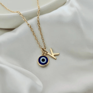 Gold Necklace with Evil Eye Pendant and Stylish Charm for Everyday Wear