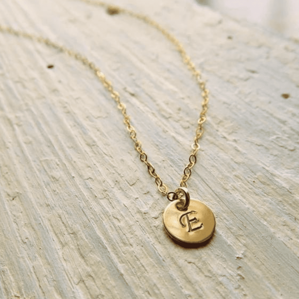 Custom small circle Alphabet Necklace Small Letter initial