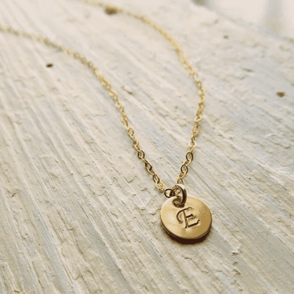 Custom small circle Alphabet Necklace Small Letter initial