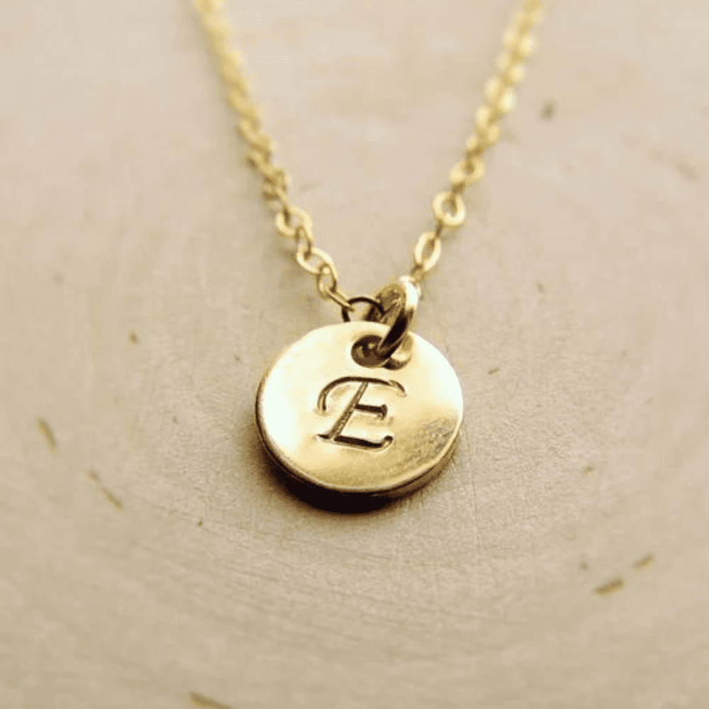 Custom small circle Alphabet Necklace Small Letter initial