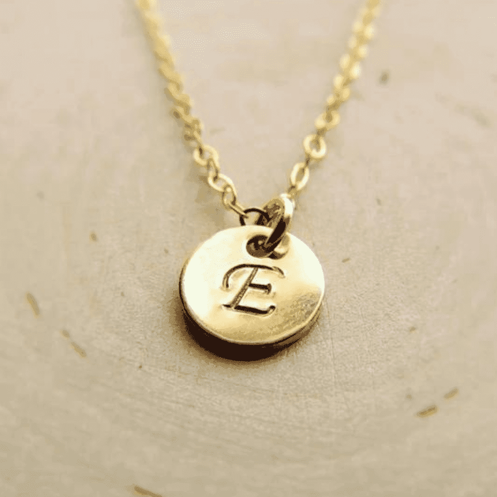Custom small circle Alphabet Necklace Small Letter initial