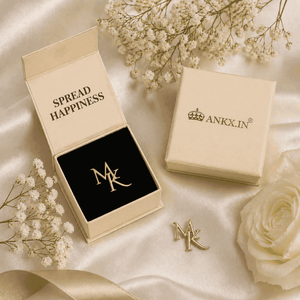 Personalized Initial Lapel Pin in elegant box with the message Spread Happiness from Ankx.in