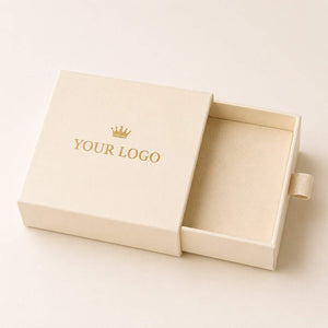 Elegant custom jewelry boxes featuring a soft interior and personalized logo design for showcasing jewelry