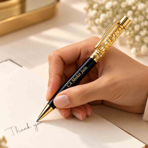 Custom Name Pens for CA with black finish and gold accents, personalized with name Mohit Jain