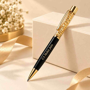 Custom Name Pens for CA in black with gold accents and personalized with name CA Mohit Jain