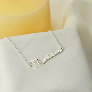 Customized Name Necklace in Silver with Elegant Script Design