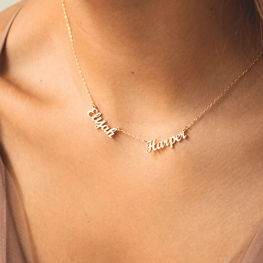 Custom Name Necklace Pendant Dual Style In Single Chain Best Couple Combo Name Pendant