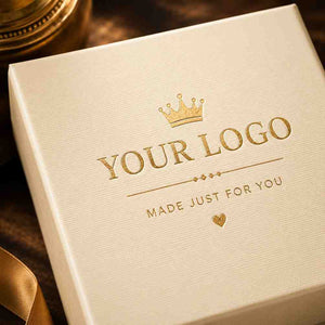 Elegant gift box with customizable logo and text, perfect for special occasions