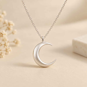 half moon necklace silver jewellery girls ankx