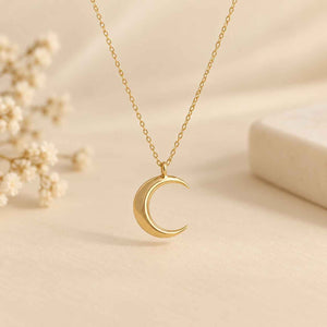 half moon necklace gold jewellery girls ankx jewel pendant locket