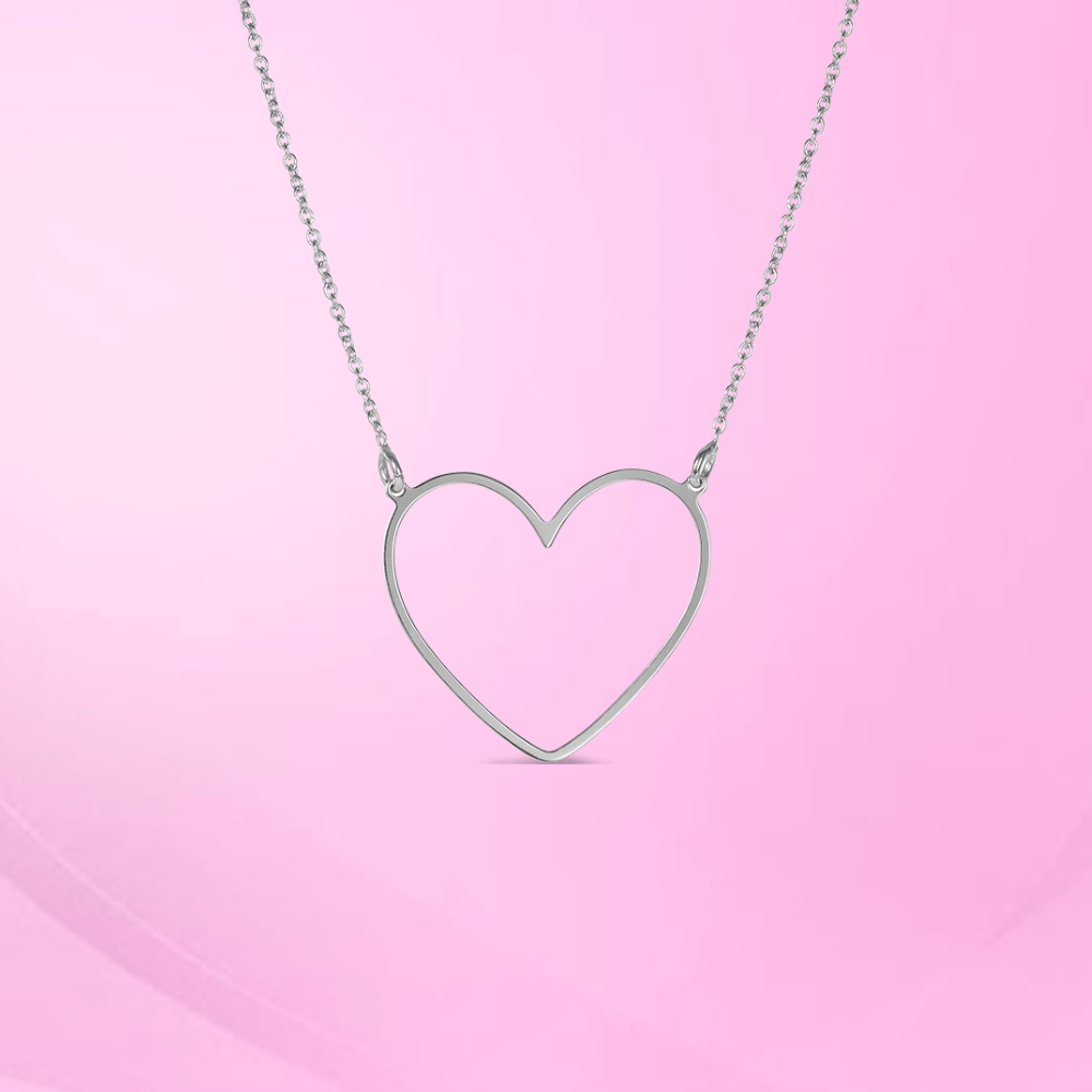 Silver Heart Necklace With Chain