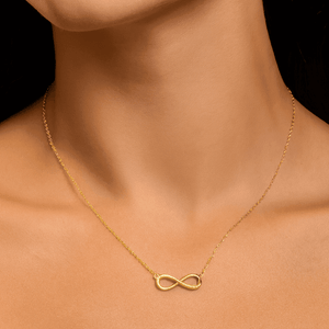 Gold Infinity Necklace on a delicate chain, perfect for gifting or personal wear