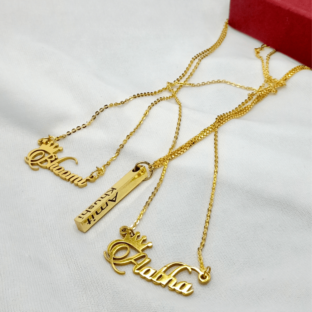 Combo - 2 Name Necklace + Bar Name Necklace