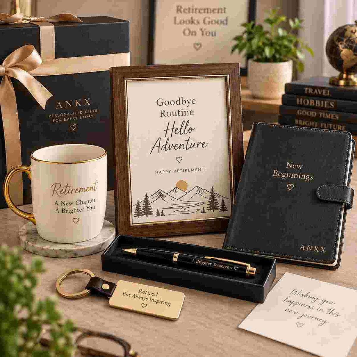 Personalized retirement gift keepsake prepared for a bulk corporate order