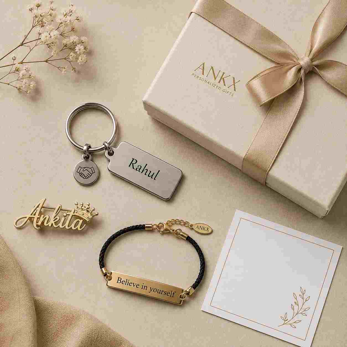 Personalized Gifts for Events & Business, keychains, brooches, bracelets ANKX
