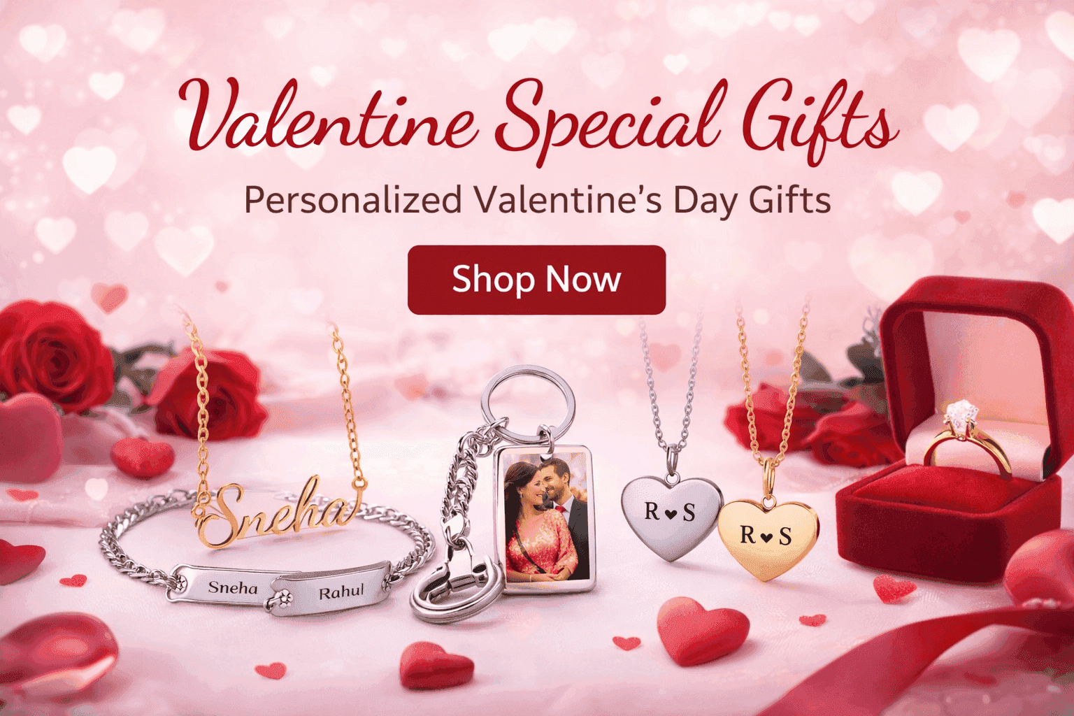 Valentine special gifts in India  | personalized jewellery  photo gifts and couple gifts for Valentine  Day