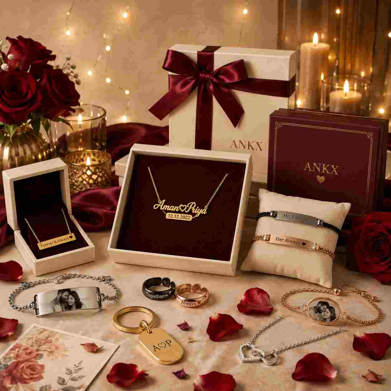 anniversary gifts, couple gifts, ankx, bulk, custom, personalised, jewelery, gifts, order