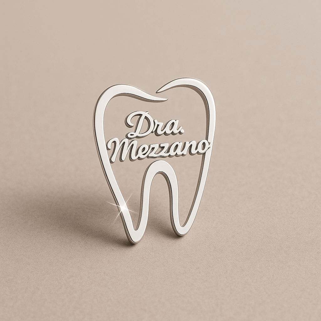 Dentist brooch for dental doctors – shiny tooth lapel pin with elegant finish