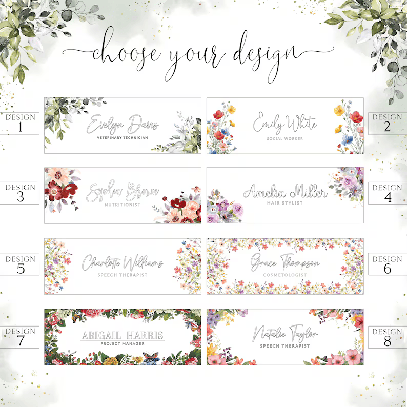 Modern acrylic desk name plate with customized name and designation for office workspace