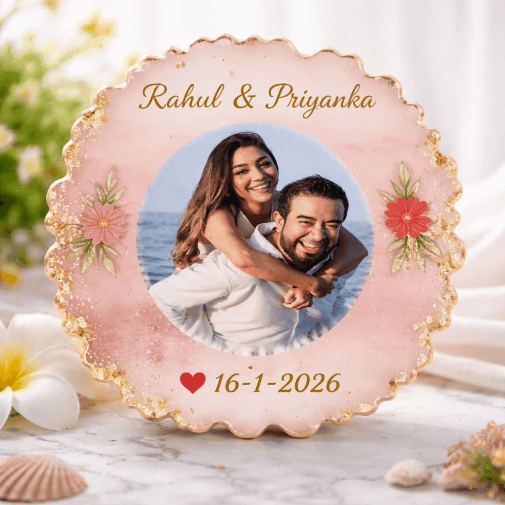 personalized wedding photo plaque for couple in india