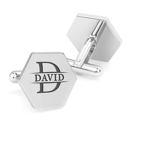 Premium monogram designer cufflinks with polished metal finish